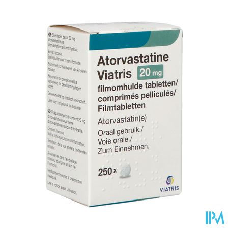 Atorvastatine Mylan 20mg Filmomh Tabl Fl 250x20mg