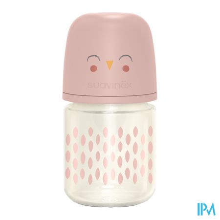 Suavinex Bonhomia Bottleglas Sili.featherpink120ml 5