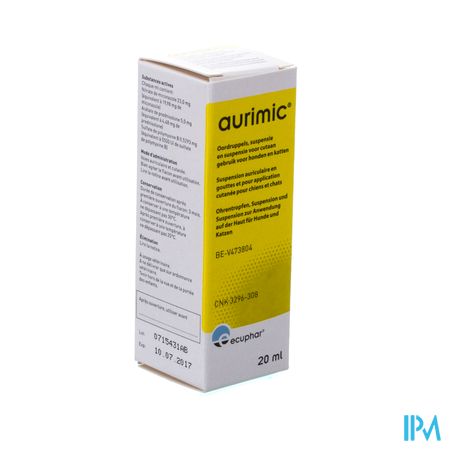 Aurimic Susp Oordruppel Cutaan Hond Kat 20ml