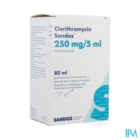 Clarithromycin Sandoz Gran Or Susp 80ml 250mg/5ml