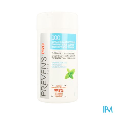 Preven's A/septiques Lingettes Menthe 100