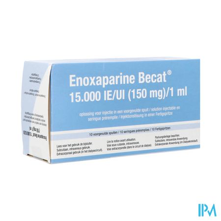 Enoxaparine Becat 15000ie 150mg/ml Voorgev.sp. 10