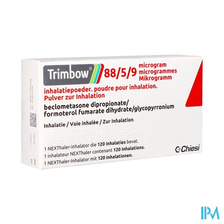 Trimbow 88/5 /9mcg Inhalatiepoeder Fl 1 (120d)