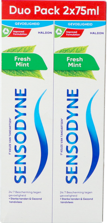 Sensodyne Fresh Mint Tandpasta Tube 2x75ml 1