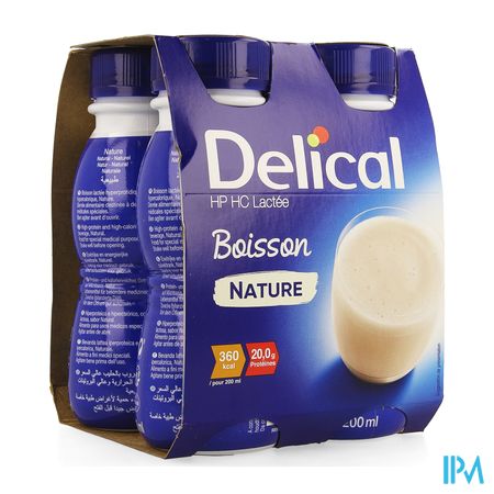 DELICAL BOISSON LACTÉE HP-HC NATURE 4X200 ML