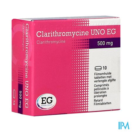 Clarithromycine Uno EG 500Mg Filmomh 10X500Mg