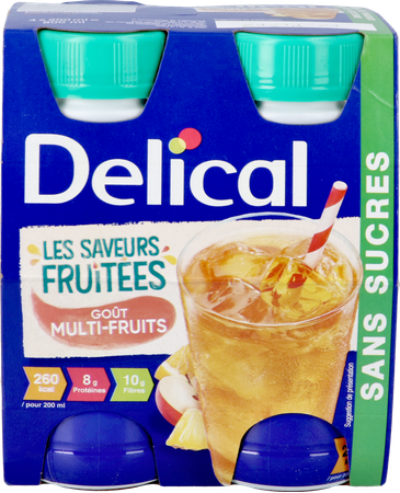 Delical Drink Multivruchten Z/suiker 4x200ml 1