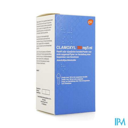 Clamoxyl 250mg/5ml Pdr Pour Sirop 50mg/ml Fl 100ml