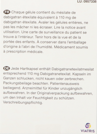 Dabigatran Etexilate Viatris 110mg Caps Dur 180 3