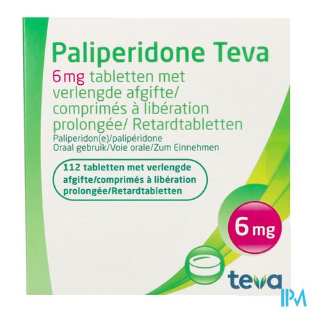 Paliperidone Teva 6mg Verl.afgifte Comp 112 X 6mg 4