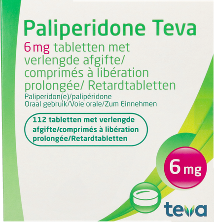 Paliperidone Teva 6mg Verl.afgifte Comp 112 X 6mg 4