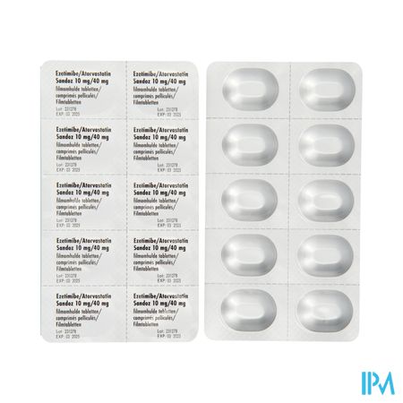 Ezetimibe Atorvastatin Sandoz 10/40mg Comp Pell100 4