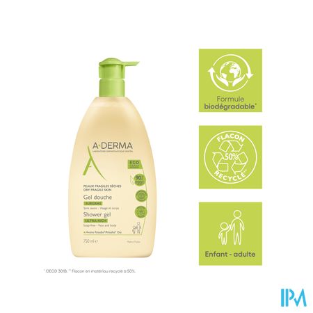 Aderma Indisp.gel Douche Surgras 750ml 10
