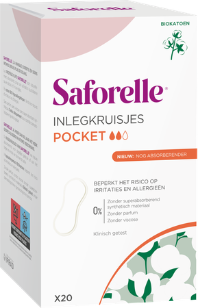 Saforelle Coton Protect Inlegkruisjes Pocket 20 2