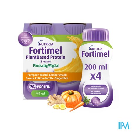 Fortimel Plantbased Pr.2kcal Pom./wor./gem.4x200ml