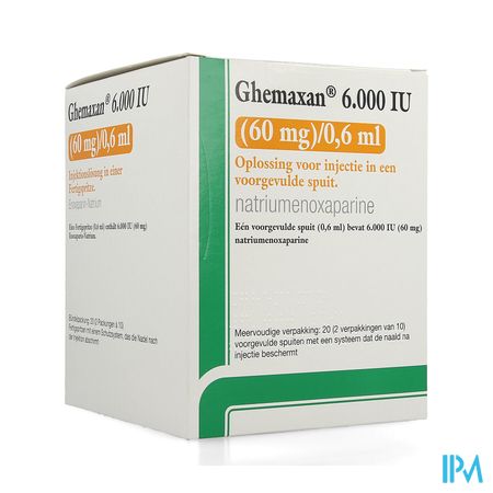 Ghemaxan 6.000ie 60mg/0,6ml Voorg.sp. 20+nldbesc