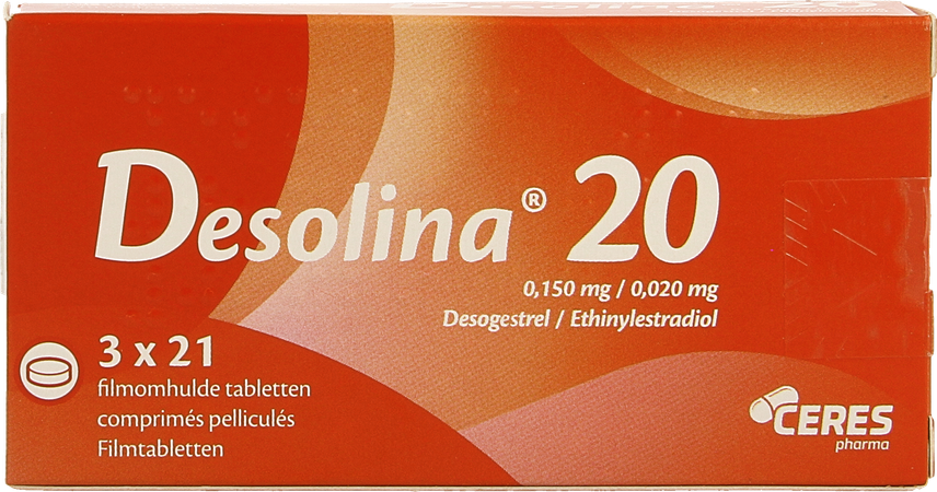 Desolina 20 0,020mg/0,150mg Comp 3 X 21 1