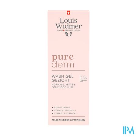 Widmer Purederm Wash Gel Gezicht Zonder Parfum 125ml