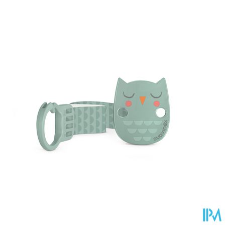 Suavinex Bonhomia Soother Clip+ribbon Owl Green 2