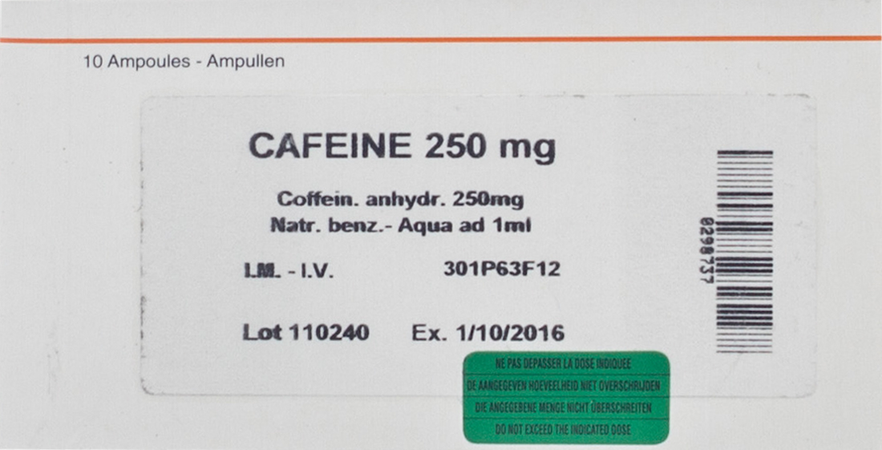 Cafeine+benz Na Amp 10 X 250mg/1ml 1