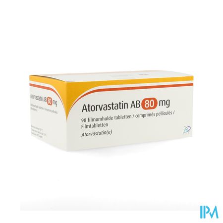 Atorvastatin Ab 80mg Film.tabl 98 Pvc/pe/pvdc/alu