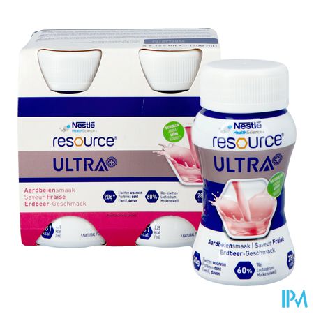 Resource Ultra+ Aardbeiensmaak 4x125ml 5