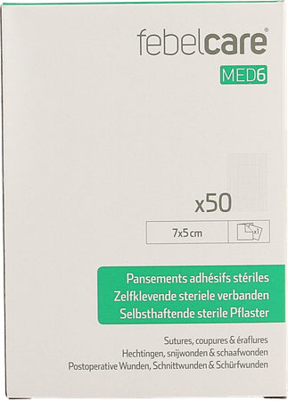 Febelcare Med6 Zelfkl. Steriele Verband.7x5cm 50st 1