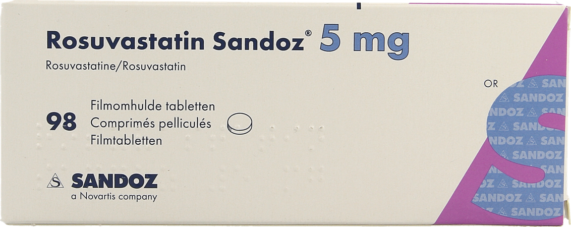 Rosuvastatin Sandoz 5mg Comp Pell 98 Opa/alu/pvc 3