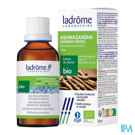 Ladrome Ashwagandha Extrait Plantes Bio 50ml 3
