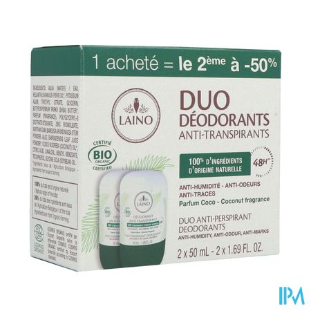 Laino Deodorant Duo Coco Roll On 2x50ml