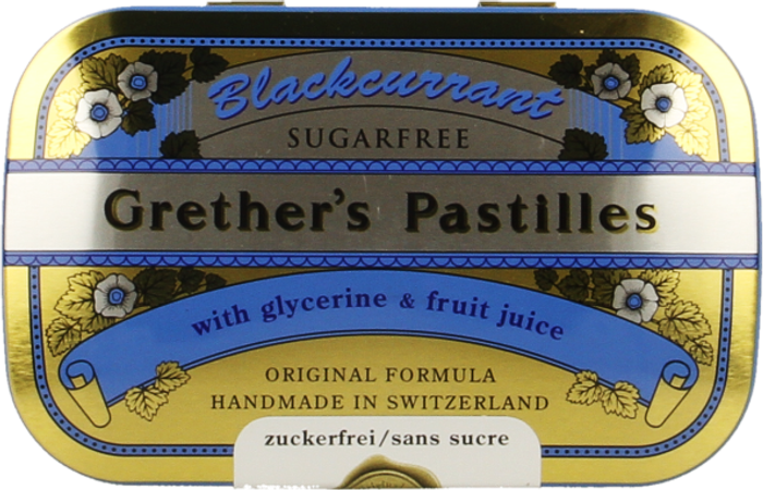 Blackcurrant Grethers Zonder Suiker Drag 60g 2