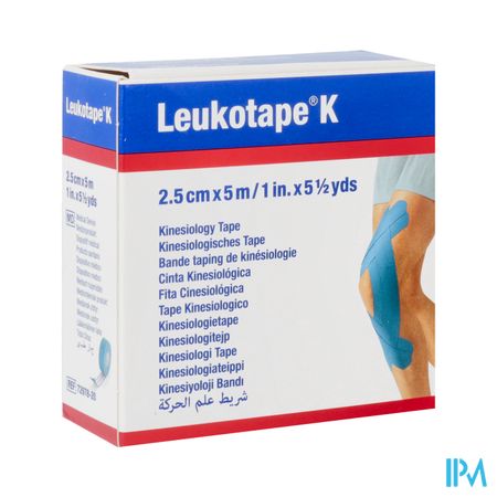 Leukotape K Bande Adh Elast Bleu 2,5cmx5m 1