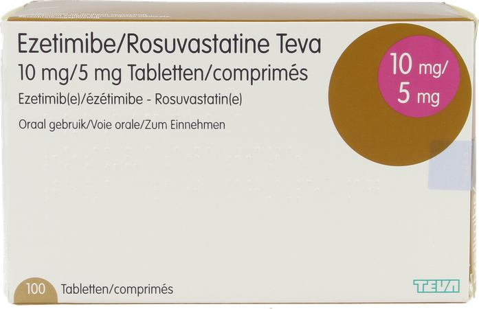 Ezetimibe Rosuvastatine Teva 10mg/ 5mg Comp 100 3