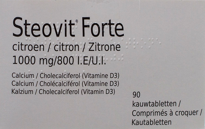 Steovit Forte Citroen 1000mg/800ie Kauwtabl 90 Pip 10