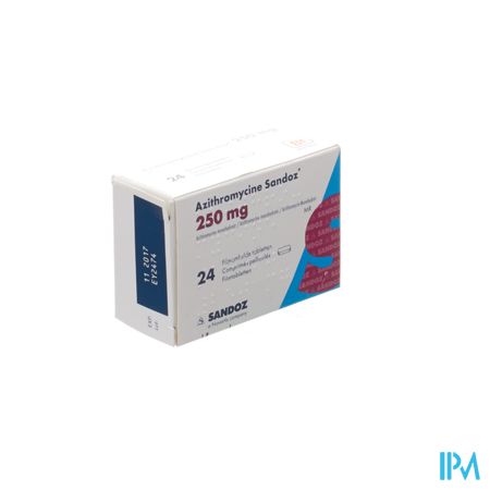 Azithromycine 250mg Sandoz Tabl Filmomh 24x250 mg