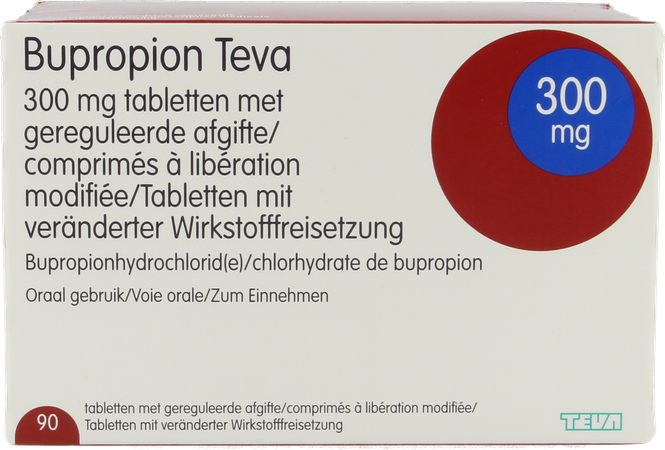 Bupropion Teva 300mg Geregul.afgifte Comp 90 1
