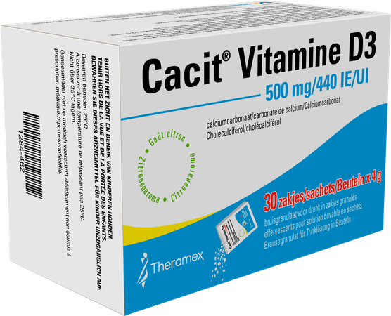 Cacit Vit. D3 500mg/440ie Bruisgranul. Zakje 30