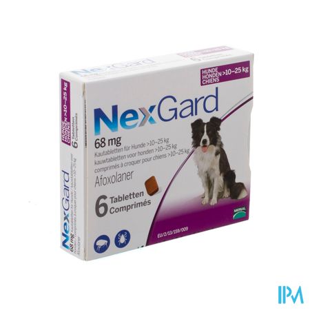 Nexgard 68mg l 10-25kg Kauwtabl 6