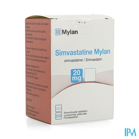 Simvastatine Viatris 20mg Filmomh Tabl 250 Fl Hdpe