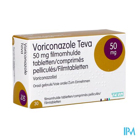 Voriconazole Teva 50mg Comp Pell 30 X 50mg