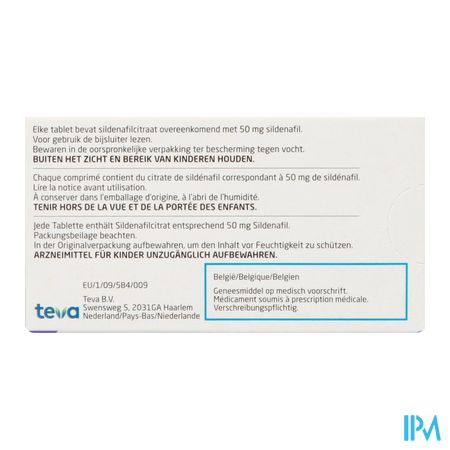 Sildenafil Teva 50mg Filmomh Tabl 4x 50mg 5