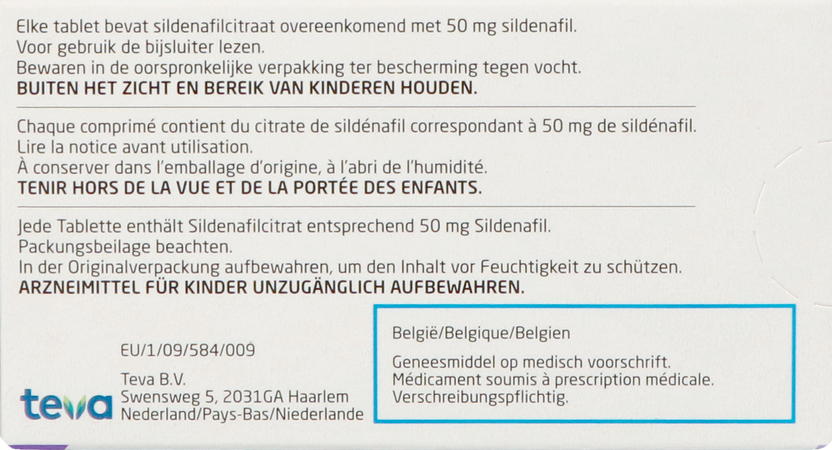 Sildenafil Teva 50mg Filmomh Tabl 4x 50mg 5