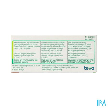 Morphine Teva 30 Comp 60x 30mg 1