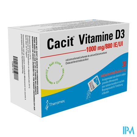 Cacit Vit. D3 1000mg/880ie Bruisgranul. Zakje 30