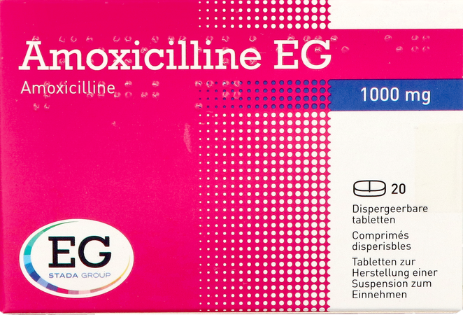 Amoxicilline EG 1000Mg Tabl Disp. 20X1000Mg 2