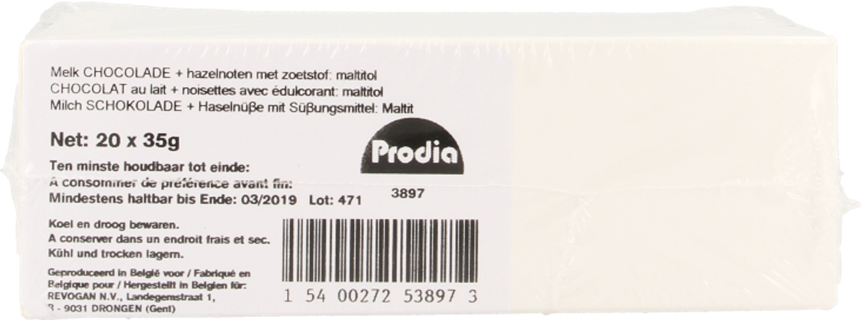 Prodia Chocolade Melk Noten 20x35g Revogan 1