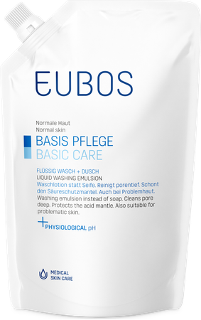 Eubos Zeep Vloeibaar Blauw N/parf Refill 400ml 1