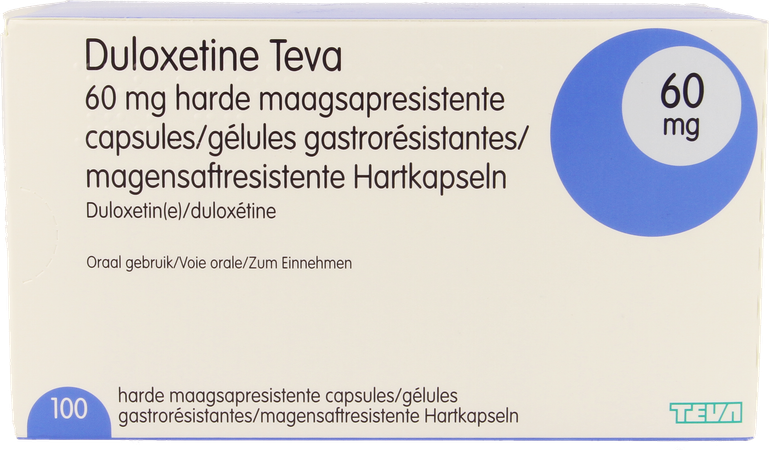 Duloxetine Teva 60mg Gastroresist. Caps Durs 100 1