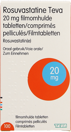 Rosuvastatine Teva 20mg Comp Pell 100 Flacon 3