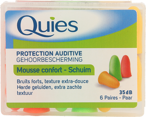 Quies Oordoppen Schuim Fluo A/lawaai 6 Paar 1
